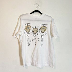 Vintage Beverly Hills California Tourist T-Shirt Gold Glitter Size Large Thin